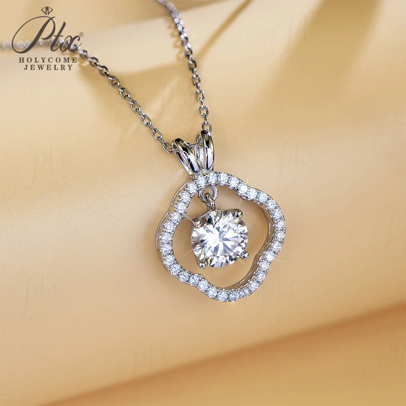 2 Karat Moissanit-Halskette, Glücksbringer, D-Farbe, VVS1, 925er Silber, antiallergisch, Bankett-Schmuck für Damen, Jubiläumsgeschenk für sie – Detail 4