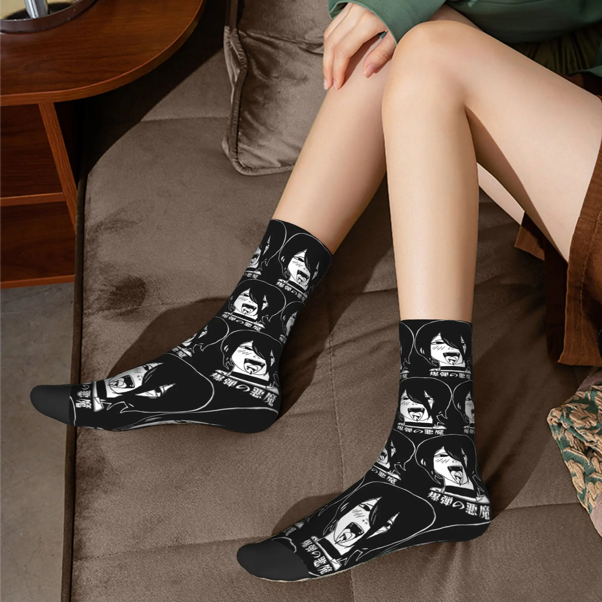 بالمنشار رجل Reze الجوارب الرجال النساء البوليستر عادية أنيمي الكرتون الجوارب Harajuku الصيف الخريف الشتاء الأوسط جوارب أنبوبية الهدايا #5
