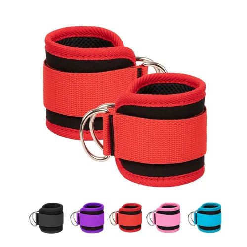 Correas de tobillo para Fitness, puños de soporte ajustables con anillo en D, ejercicios de piernas para gimnasio, entrenamiento, protección deportiva, abductores de seguridad