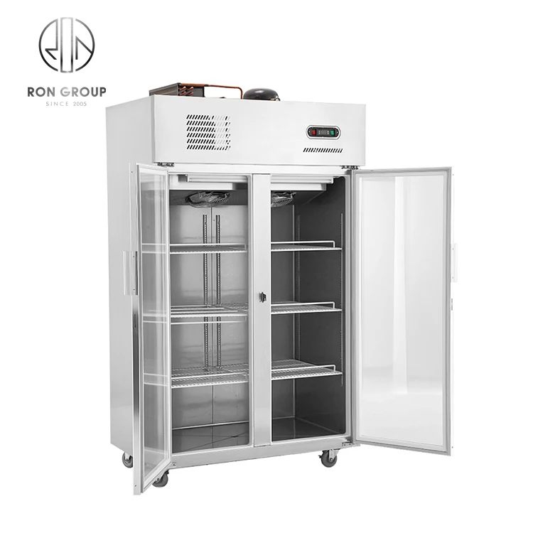 Stainless Steel Kitchen Fridge Freezer Commercial Beverage Freezer Display Refrigeration Equipment