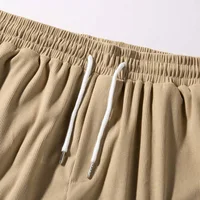 Summer Men Corduroy Sweatpants Casual Shorts Men's Beach Shorts Basketball Short Trousers Solid Color Label Sportswear Men 4