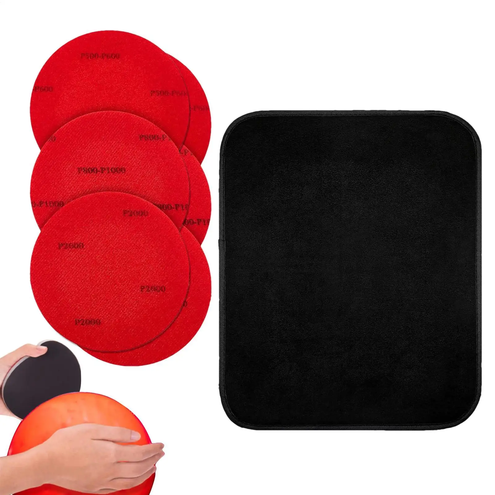 

6pcs Bowling Ball Polishing sanding pad with 1pcs cleaning cloth Sanding Accessories Efficient cleaning Bowling Supplies