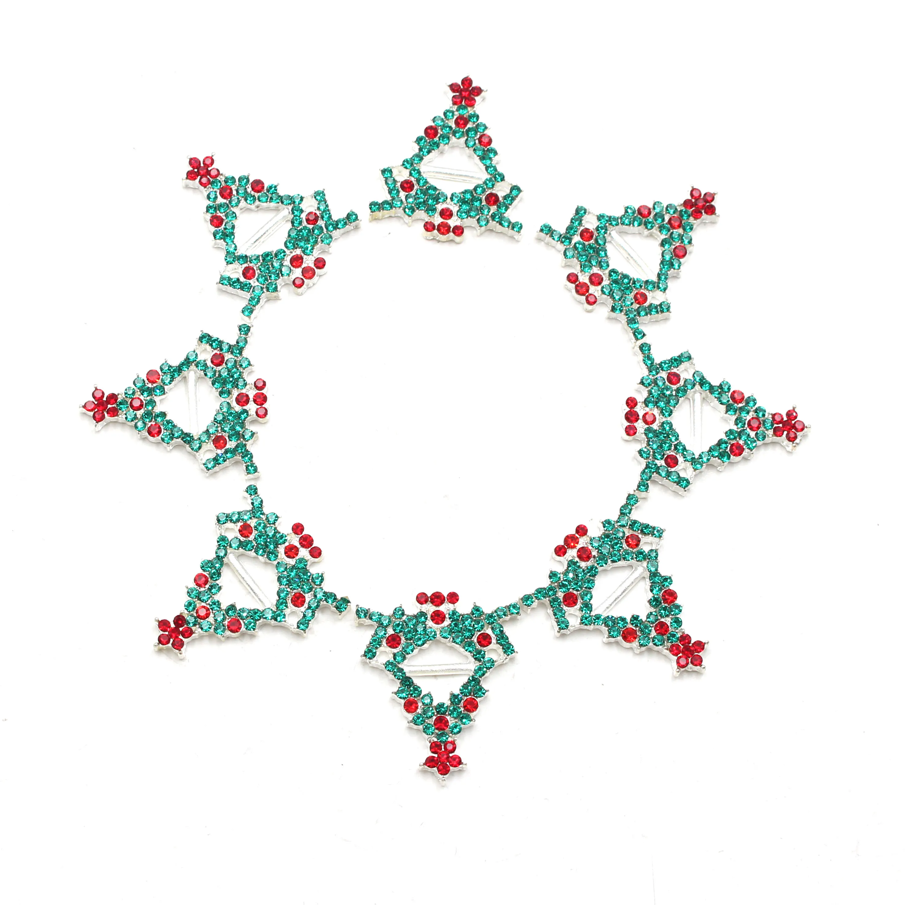 

10 cross-border 21*25MM Christmas Tree Colored Rhinestone DIY Jewelry Accessories Bow Tie Clothing Decoration Material