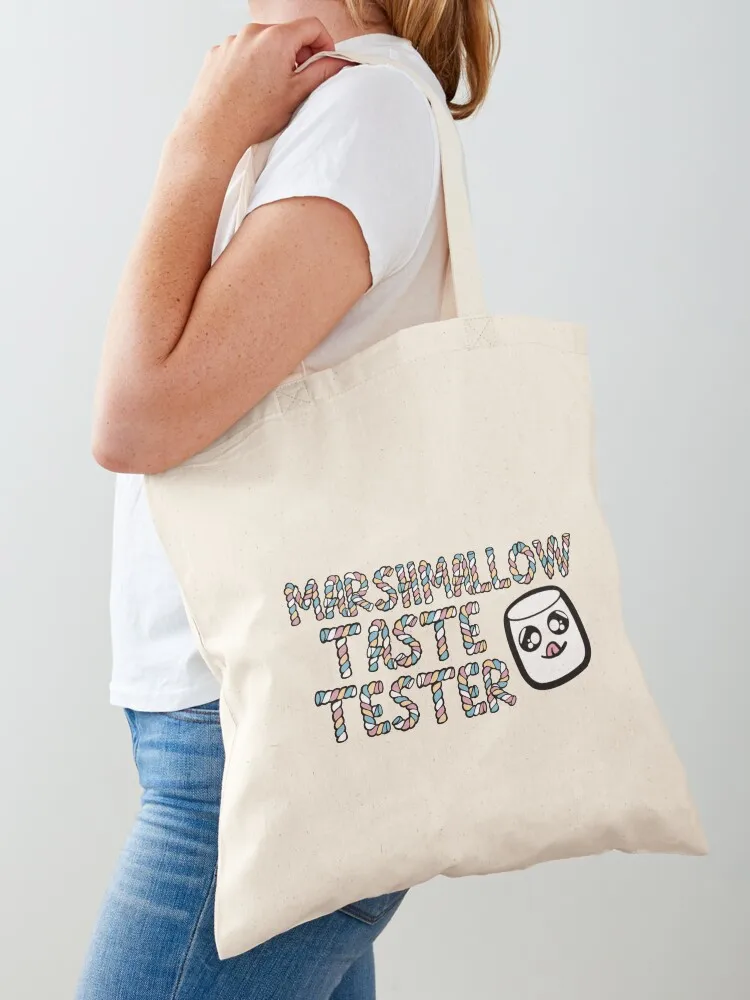 

Marshmallow Taste Tester Tote Bag shopping cart bags woman shopping bag canvas tote Portable shopping bag