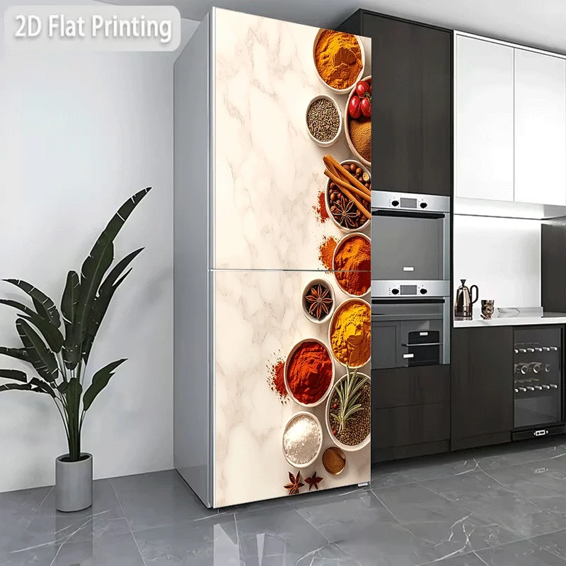 Refrigerator Sticker  Refrigerator Dishwasher Sticker, Spice Collection, Hundred Flavors of Spices, Precious Seasoning Record,