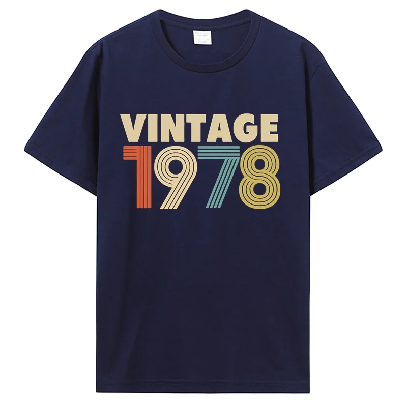 Mannen Shirts Vintage 1978 Mode 40th Verjaardagscadeau T 80 s Bedrukte T-shirt Men Cotton Tees Tops Anime Harajuku Streetwear