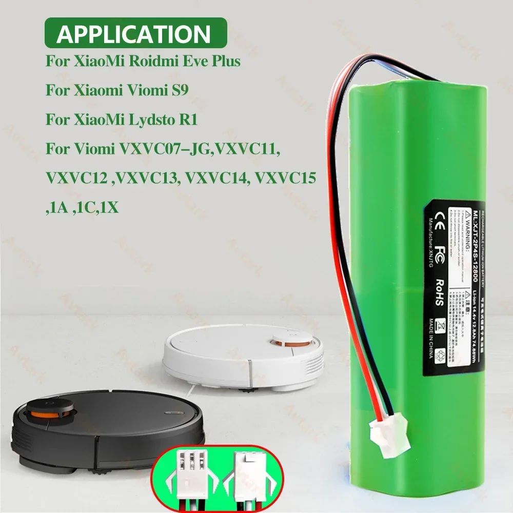 

Original 14.4v capacity 12.8Ah battery pack accessory suitable for XiaoMi Lydsto R1 Rodmi Eve Plus Viomi S9 robot vacuum cleaner