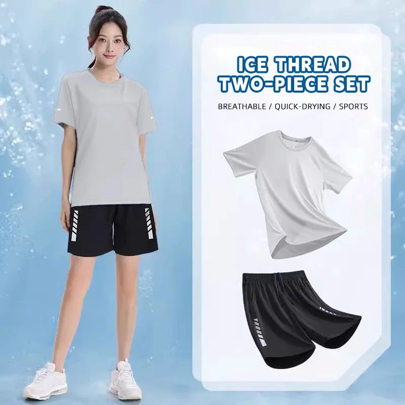 

Women's quick-drying short-sleeved, lightweight top, sweat-absorbing and breathable running short-sleeved shorts