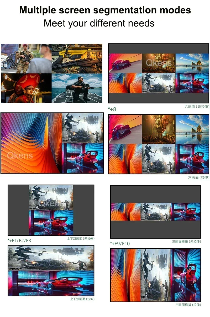 4K 60hz 1080p 6x1 HDMI Multiviewer 2 3 4 5 6 متعدد الشاشات الفاصل 4x1 رباعية متعددة المشاهد سلس التبديل USB للوحة مفاتيح الماوس