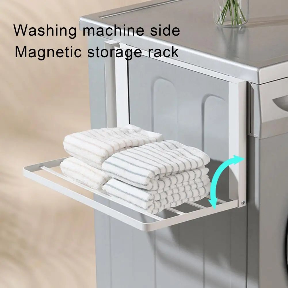 

Laundry Room Magnetic Organizer Magnetic Folding Storage Rack for Washing Machine Fridge Multi-purpose Organizer for Bathroom