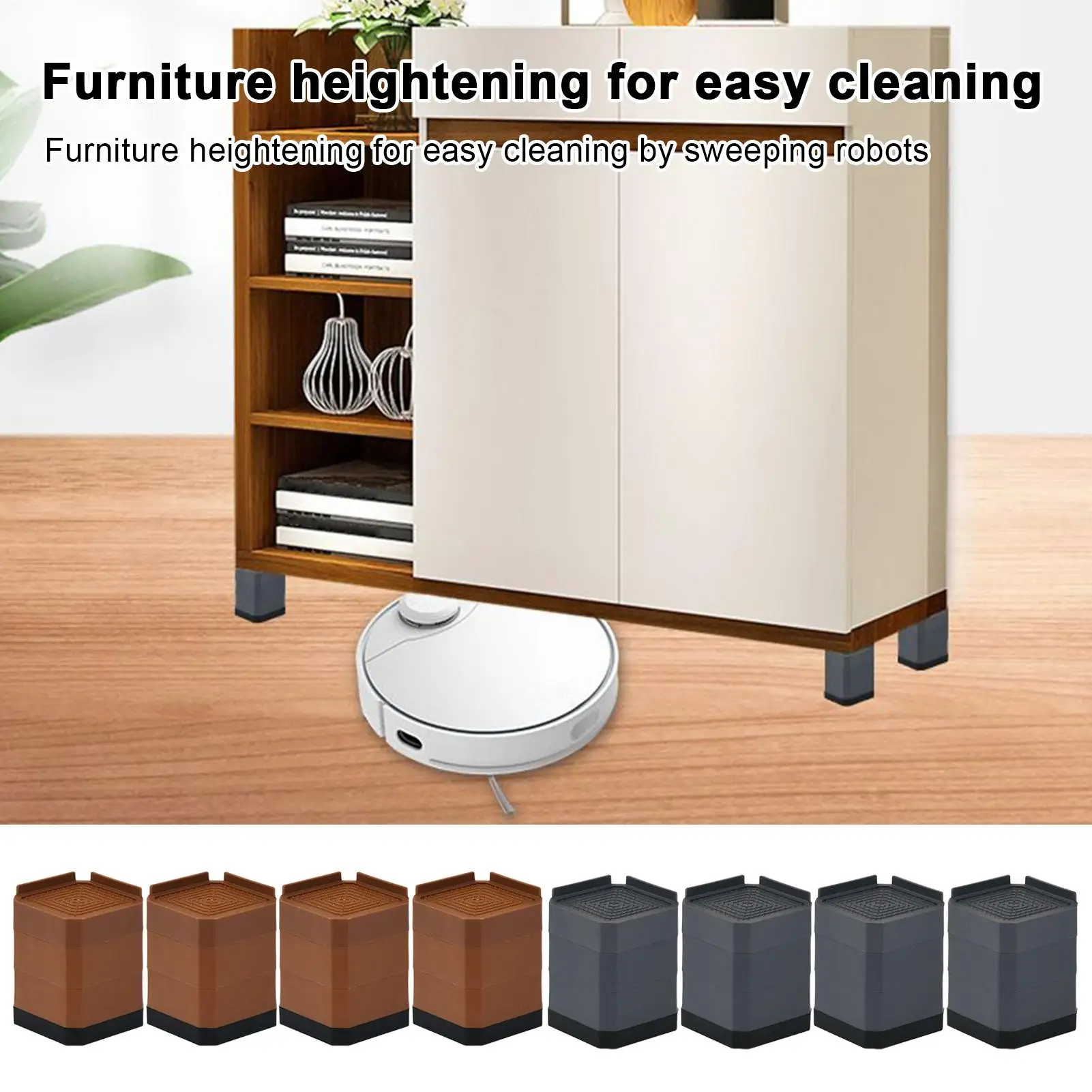 Couch Risers 4 Pieces Furniture Elevation Lifter Block Fridge Height Extender For Chair Refrigerator Washing Machine Home