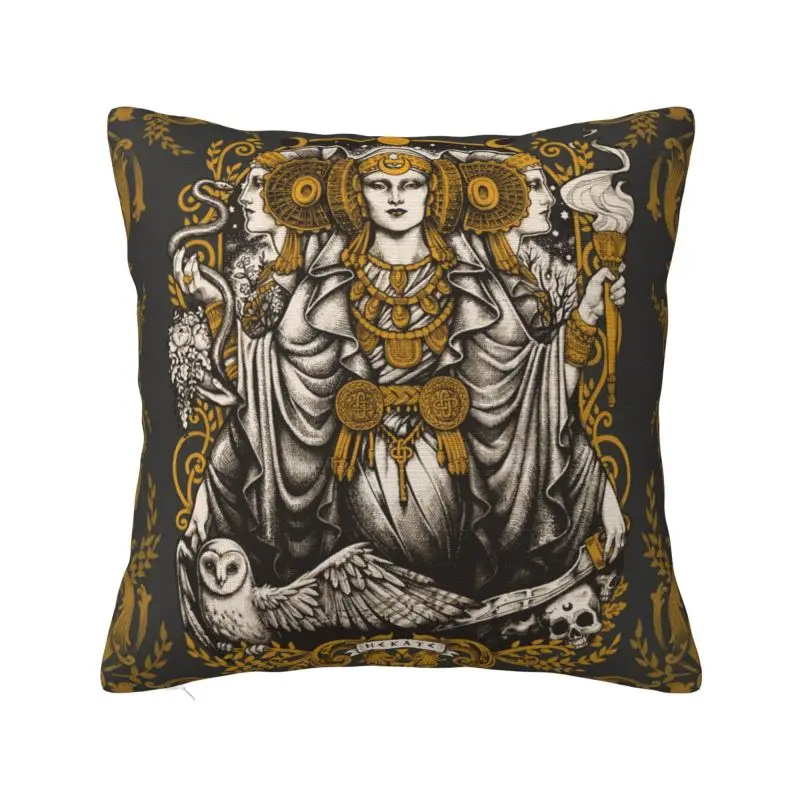 Iberian Hecate Goddess Nordic Pillow Cover Home Decorative Goth Occult Halloween Witch Chair Cushion