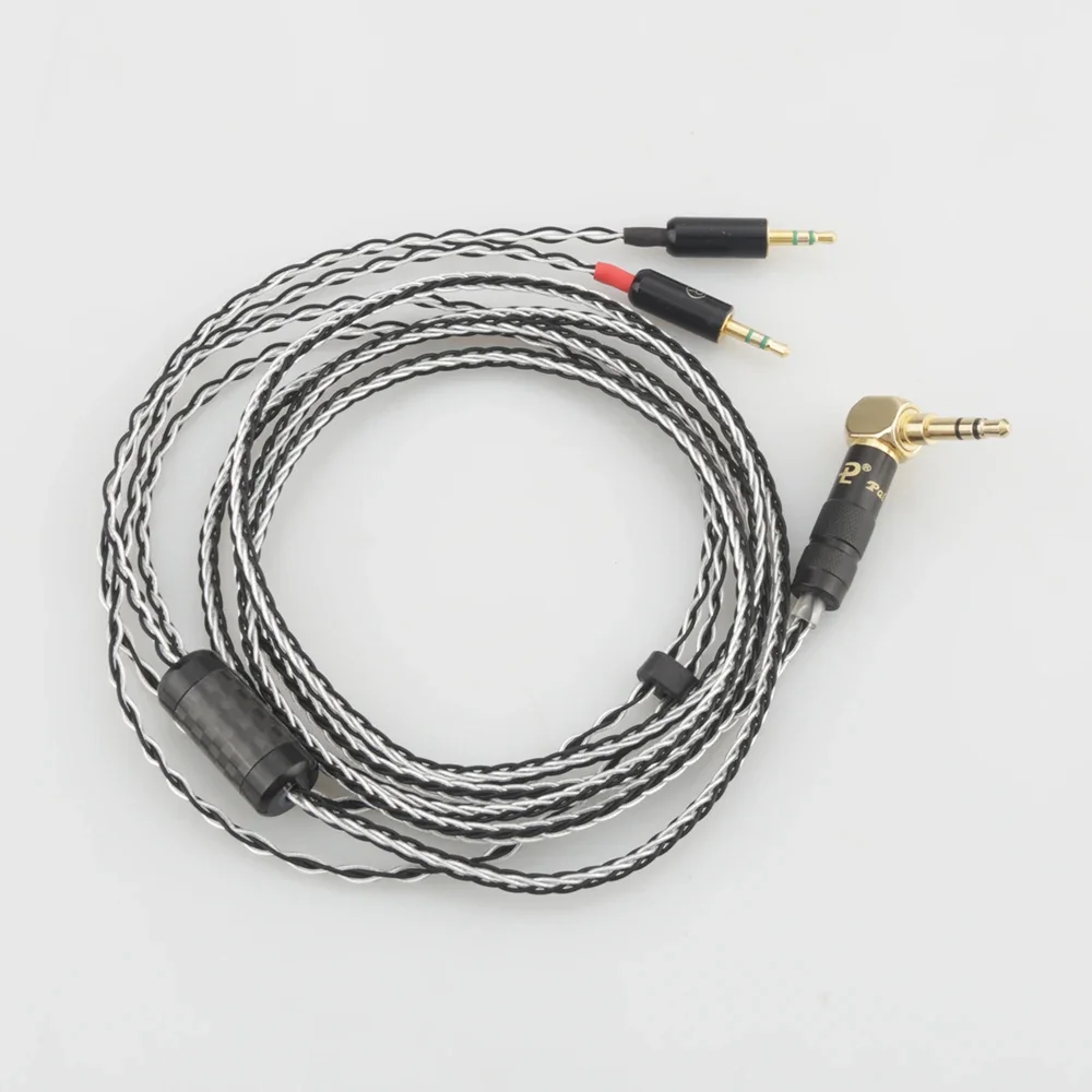 New Headphone cable 3.5mm Right angled Male to Dual 2.5mm Male Compatible with Hifiman HE400S, HE-400I, HE-400i HE560 HE1000