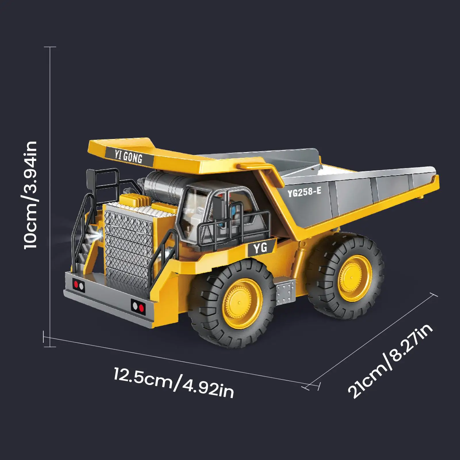 Veicolo da costruzione per camion elettrici per bambini con autocarro con cassone ribaltabile giocattolo con letto in metallo leggero e sonoro con batteria ricaricabile per età