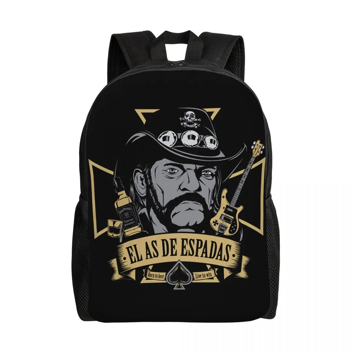 Custom 3D Print Rock Singer Lemmy Backpacks for Boys Girls College School Travel Bags Men Women Bookbag Fits 15 Inch Laptop