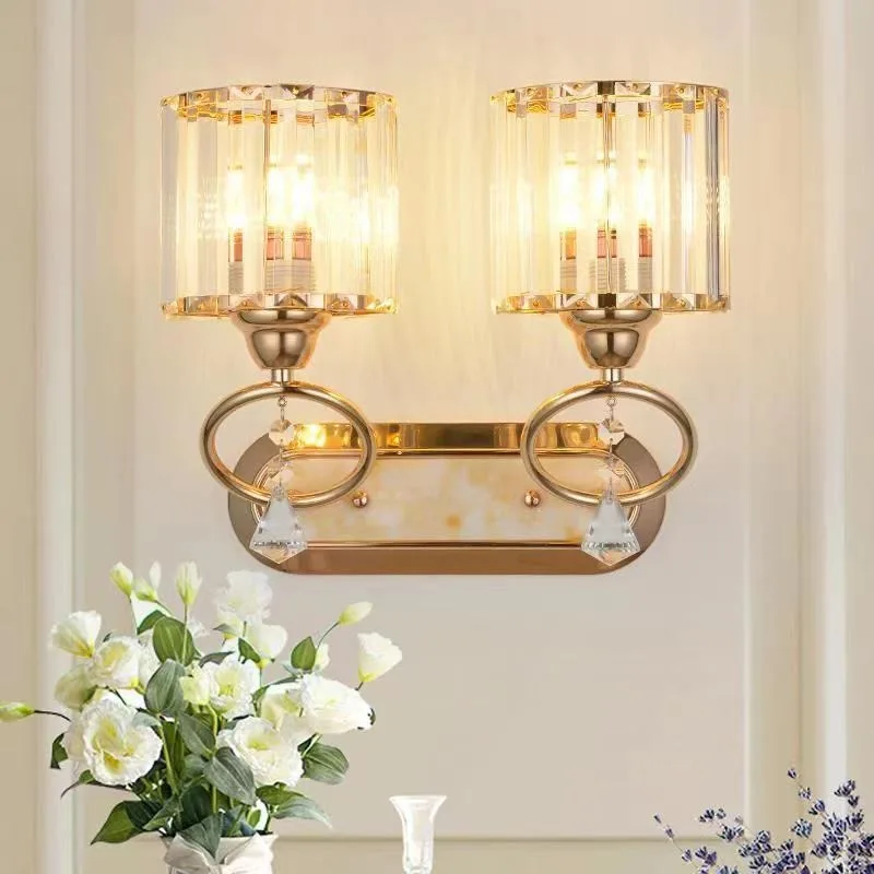 European Modern Decorative Wall Lamp Cross-border Hot-selling Crystal Wall Lamp Living Room Dining Room Aisle Wall Background
