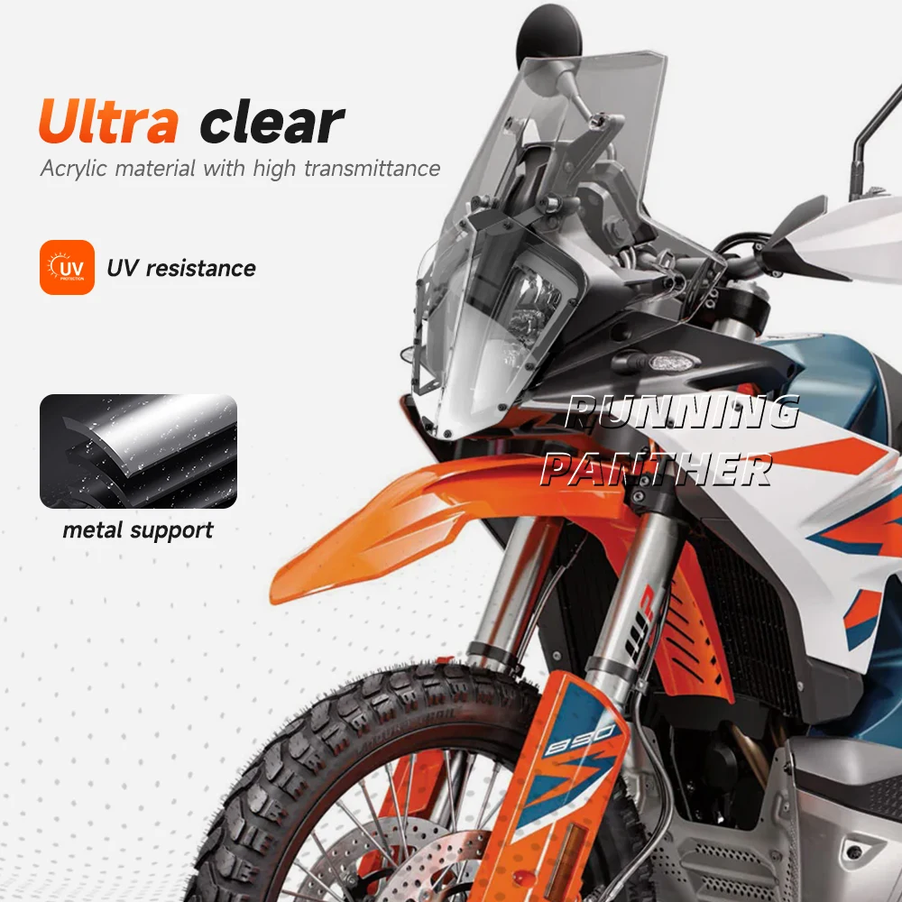 Faro del motociclo Protezione Della Copertura Della Protezione Acrilico Copertura Del Faro Con Staffa Accessori Per 790 890 Adventure R 2023 2024