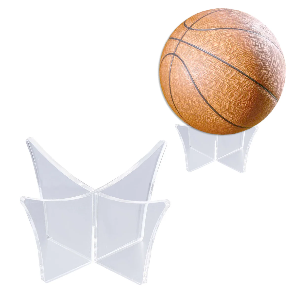 

4Pcs Durable Acrylic Ball Stand Rack for Soccer Basketball Football Volleyball Beautiful Display Home Business Museum