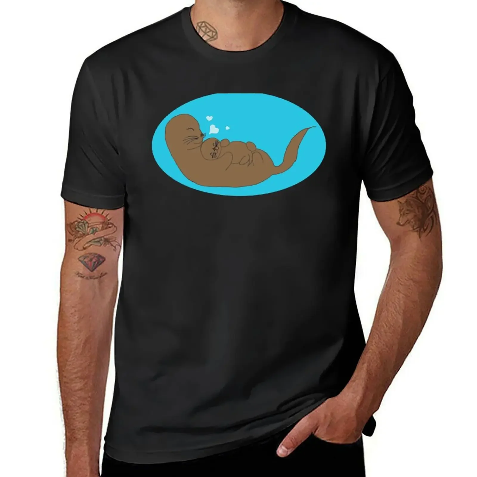 Mama and Baby Sea Otter T-Shirt sublime custom t shirt mens funny t shirts