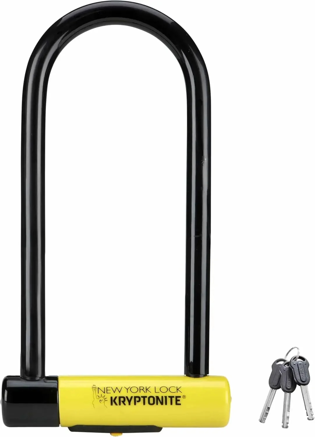 New York Long Shackle Bike U-Lock, Heavy Duty Anti-Theft Security Bicycle Lock Sold Secure Gold, 16mm Long Shackle wi