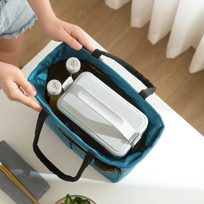 Portable Thermal Tote Cooler Bag Large Capacity Bento Box Food Insulated Lunch Bags Storage Pouch for School Work Picnic