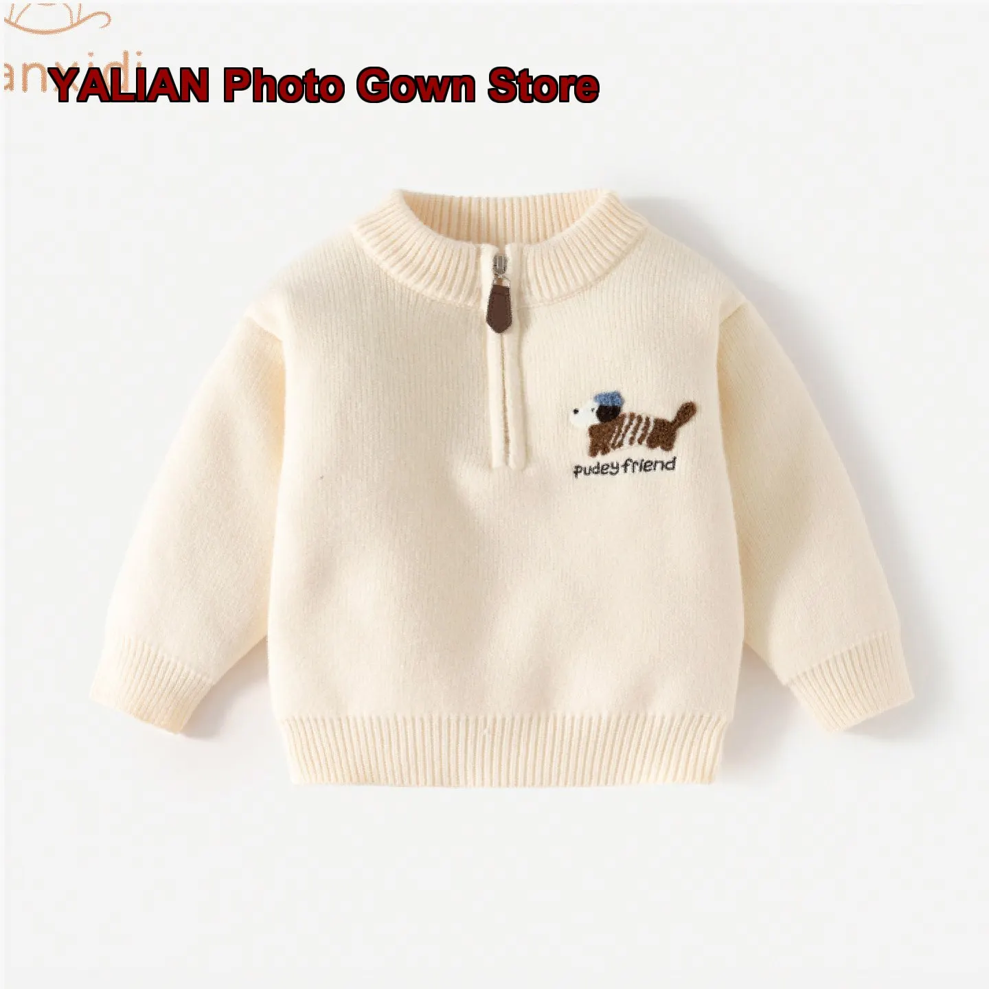 Banxidi Boys Winter Outfit Baby Fleece Lined Thickened Top Children's Base Layer Warm Winter New Year Greeting Outfit Kids