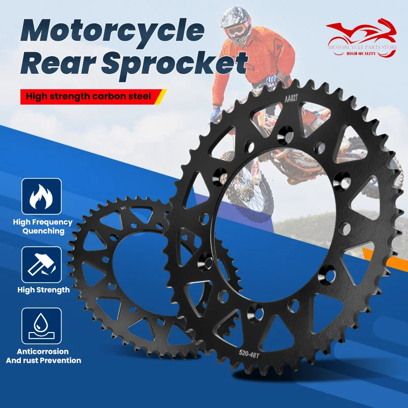 520 48T Motorcycle Rear Sprocket Chain Wheel For Yamaha YZ125 2005-2019 YZ250 YZ450 YZ426 520-48T Tooth YZ 125 YZ 250 YZ 450