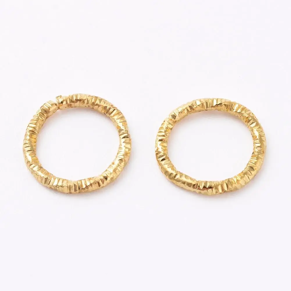 100pc Iron Textured Soldered Jump Rings for Jewellery Making