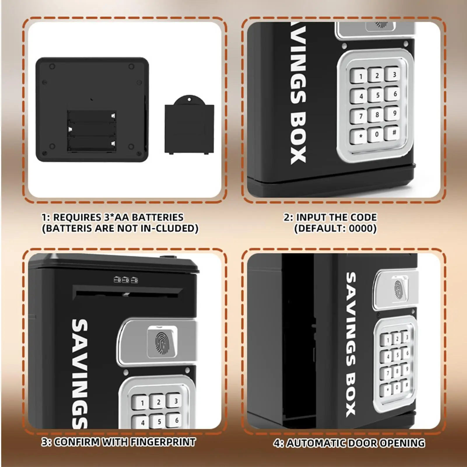 Caja fuerte para dinero para niños, caja de efectivo electrónica, juguete de ahorro con contraseña para jóvenes y adultos, juego de simulación, educación financiera