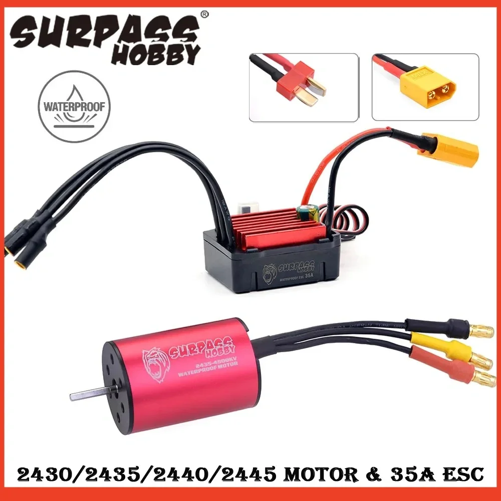 SURPASS HOBBY 2430 2435 2440 2445 Brushless Motor 25A 35A ESC for Traxxas HSP Wltoys 1/16 1/18 RC Truck Monster Car Boat Bait