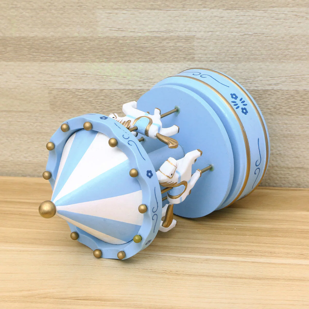 

Carousel Music Box Creative Ornament Miniature Decorations Scaled Model Ornaments Bamboo