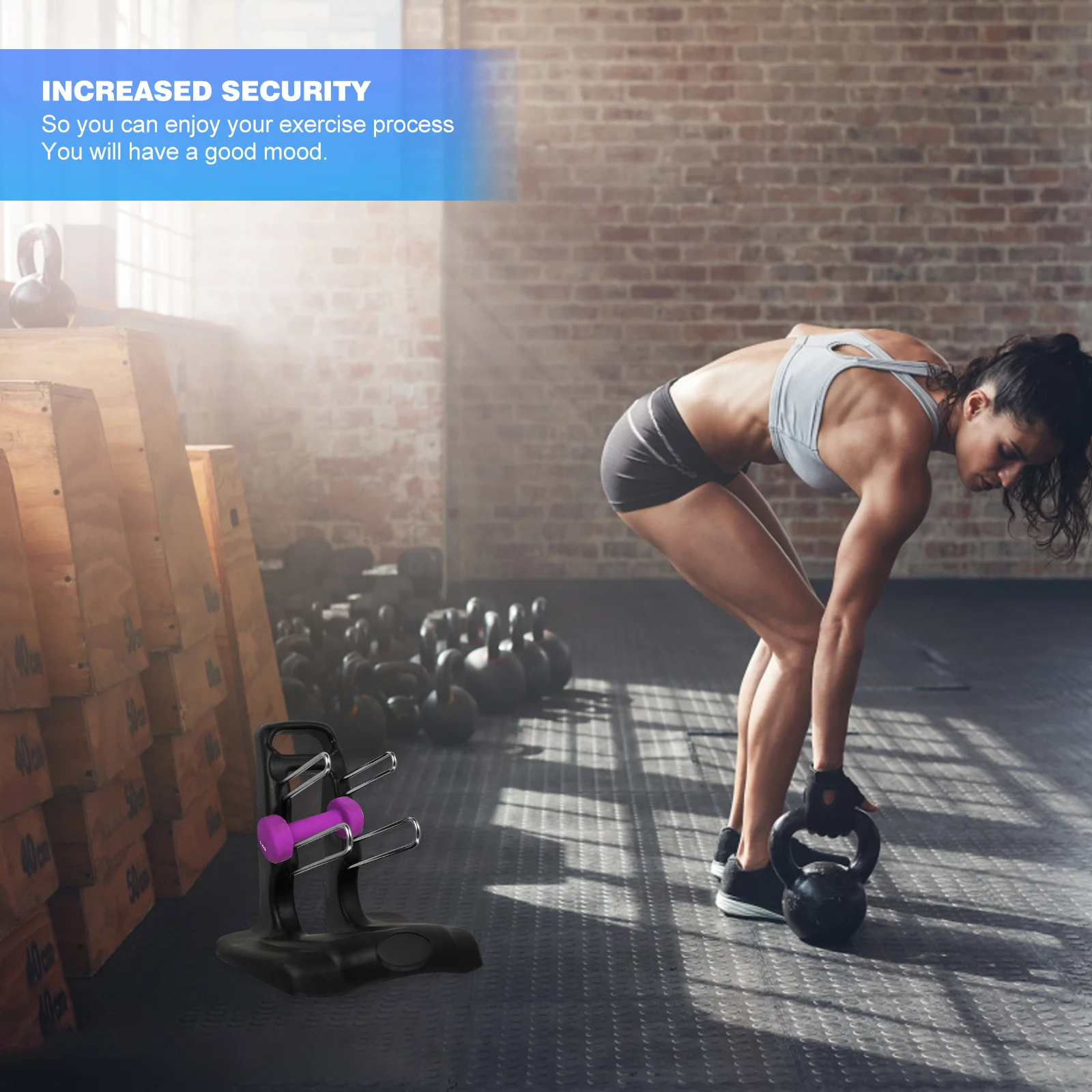 

Dumbbell Rack Stand Holder Pp Material Non-Slip Tripod Design Floor Protection Dumbbell Storage Stand Fitness Equipment