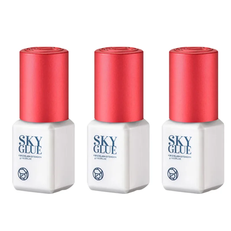 3 Bottles SKY S+ Glue Eyelash Extension Glue Red Cap Makeup Tools Korea Strongest Fastest Beauty Adhesive Makeup Tools Supplies