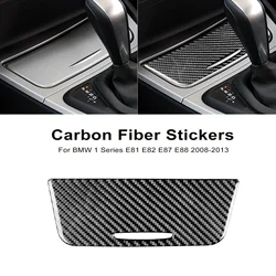 For BMW 1 Series E81 E82 E87 E88 2008-2013 Carbon Fiber Stickers Gear Shift Panel Sstorage Box Cover Styling Interior Accessory