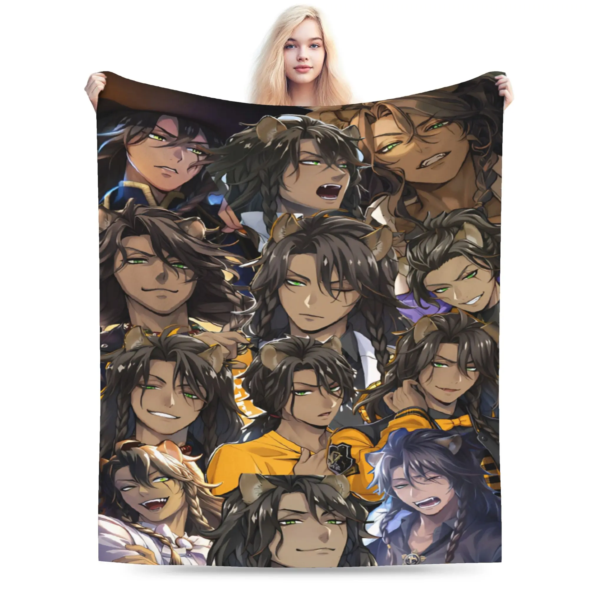 Twisted Wonderland Leona Kingscholar  Blanket Flannel  Relax Soft Throw Blankets for Bed Bedspreads