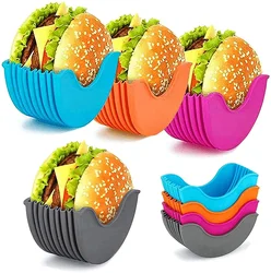 Reusable Burger Holder Silicone Shelf Hamburger Tools Fixed Rack Holder Storage Kitchen Organizer Box Kitchen Accessories