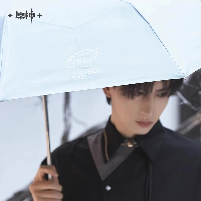 MiHoYo الرسمية Genshin تأثير Shenhe المظلة Shenhe موضوع مظلة قابلة للطي ملحق الديكور تأثيري Doujin هدايا الهالوين