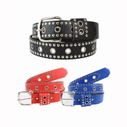 Fashion Goth Punk Buckle Studded Belt Girls Trend Jeans PU Leather Waist Belt Metal Retro Rivet Studded Unisex Punk Biker Belt