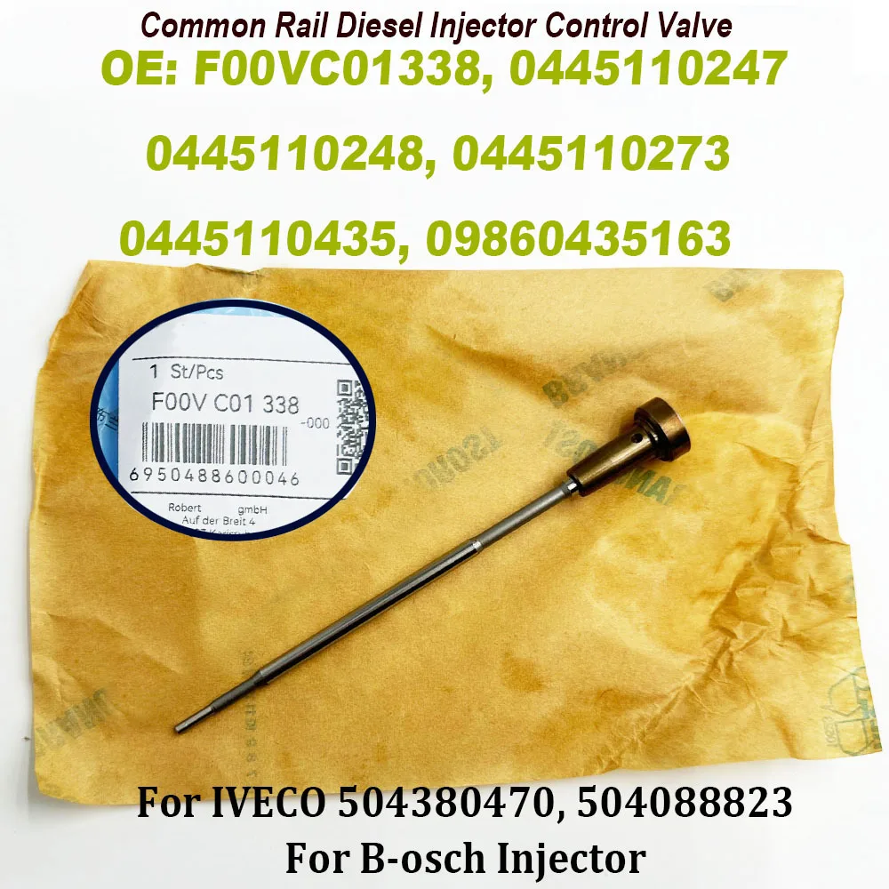 F00VC01338 0445110247 0445110435 09860435163 0445110248 0445110273 Common Injector Control Valve For IVECO 504380470 504088823