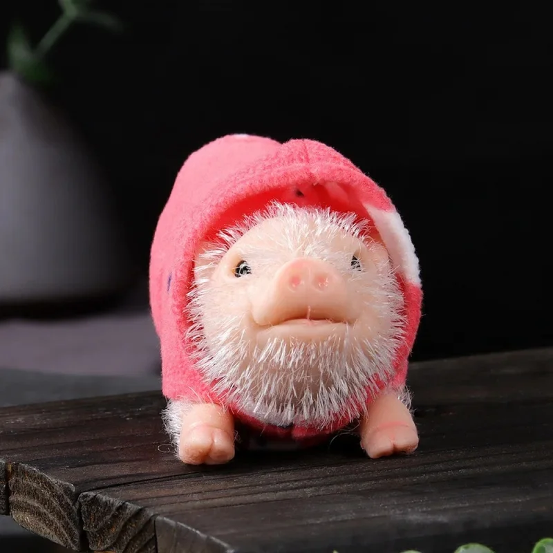 5 Inch Silicone Piglet Soft Cute Mini Realistic Animals with Accessories Lifelike Reborn Newborn Pig Doll Decompression Toy Gift