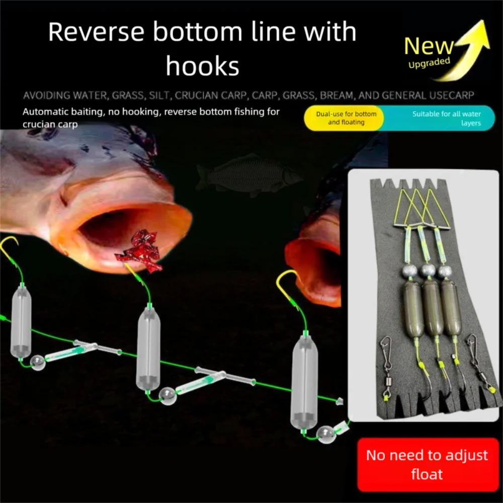 

2set 3 Hooks Fishing Hair Rigs Hook barb Suspension Carp Fishing Hook Ready-to-Use Size4#-11# Carp Rigs Fishing Lure