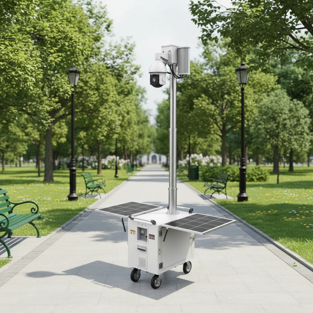 

C300-3M Solar Security Camera Portable Mobile CCTV Trailer Audio IP65 Waterproof Mast Height 1-3m for Outdoor Park