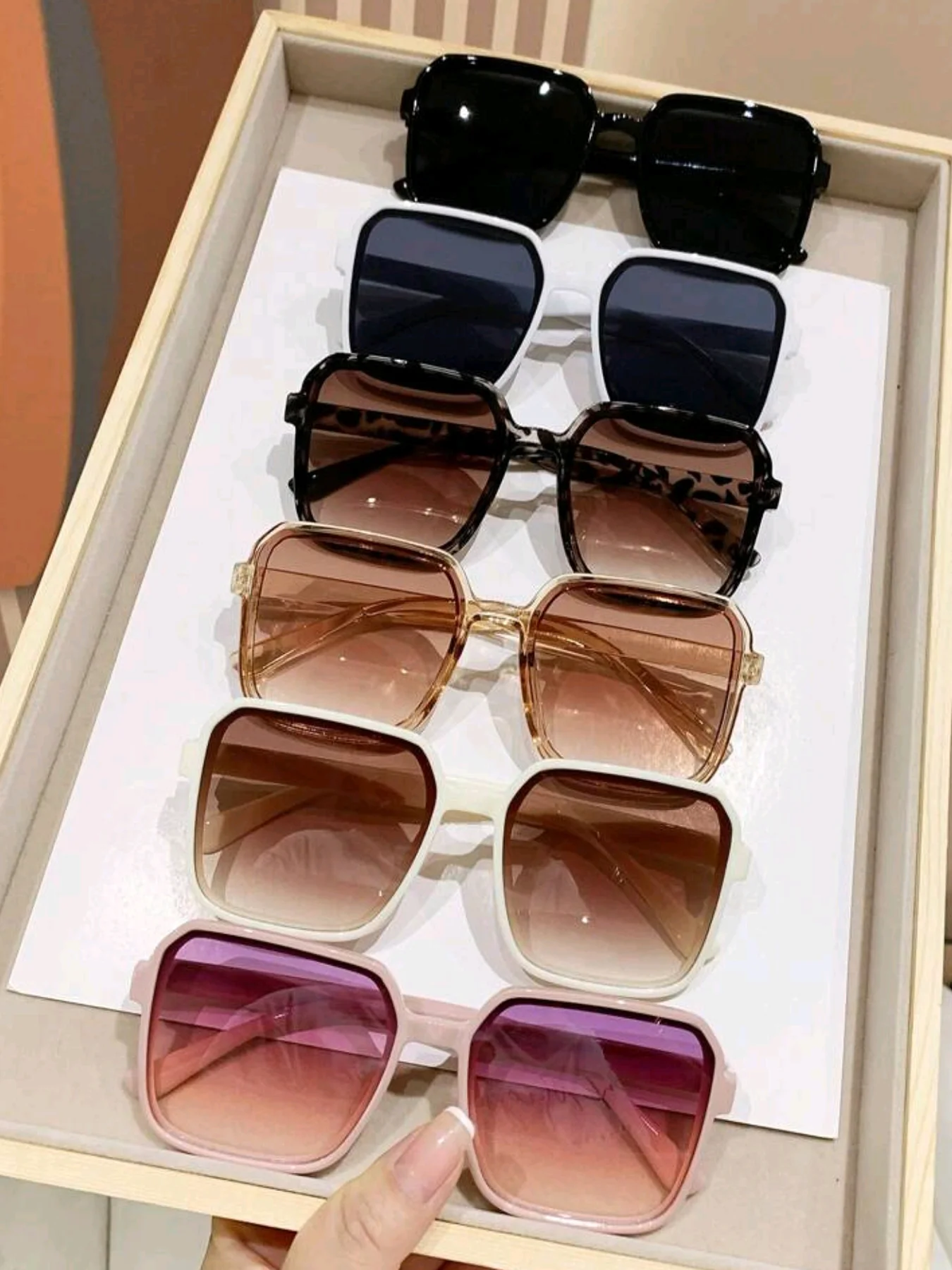 6 glasses big box fashion glasses travel wear, men and women accessories clothing glasses