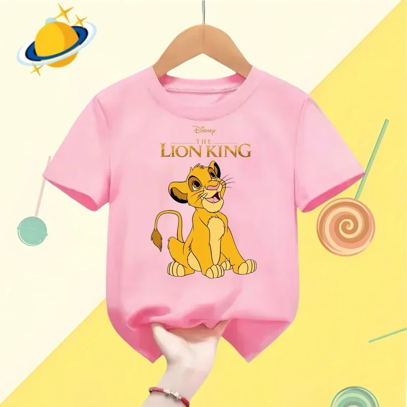 Disney Lion King Summer Print Clothing Casual Sports Cotton Baby T-shirt Boys Girls Round neck Outdoor cotton T-shirt top