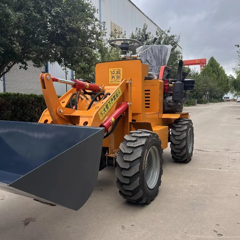 

China's New Mini Skid Steer Loader Drive Tractor Design 1 8 Ton Load Capacity Backhoe Loader Motor Bucket Attachments