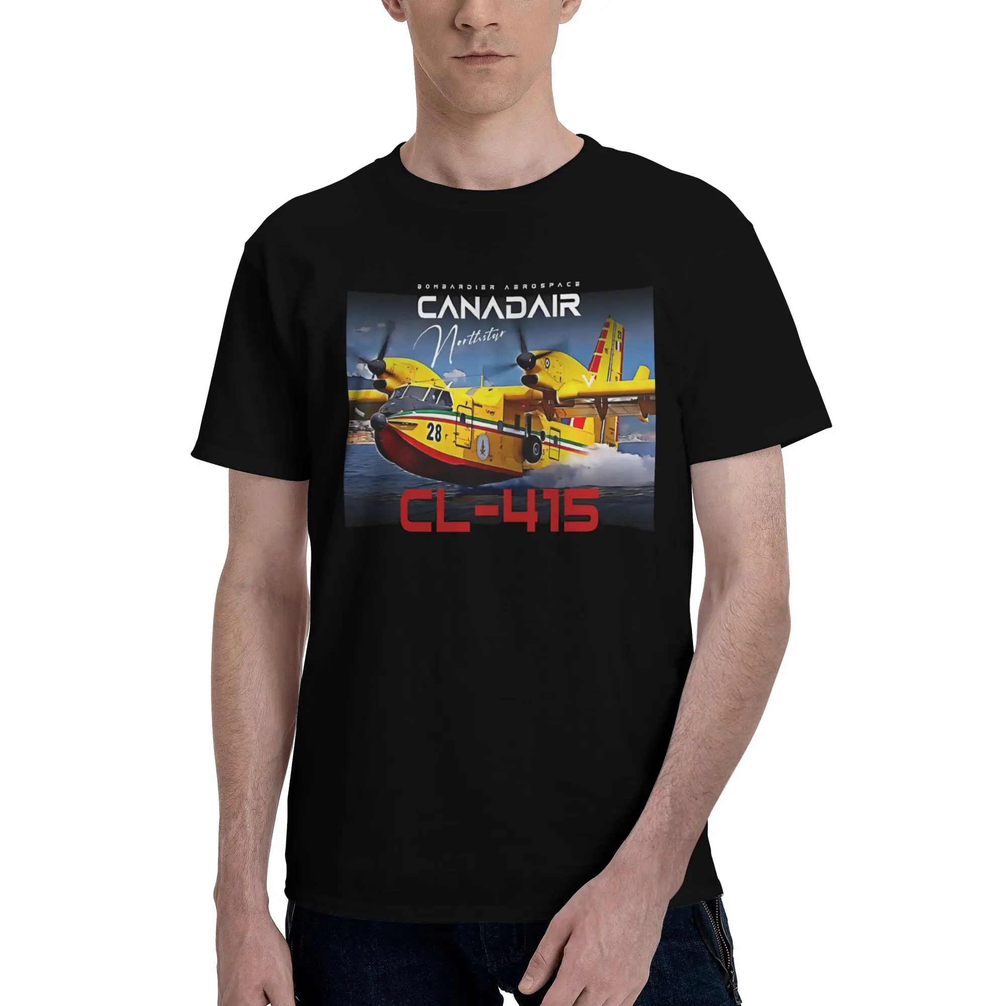 Canadair cl-415 Super Scooper firebomber Aircraft  Tee Shirt for Men Women Gift T Shirts  Cotton Clothes