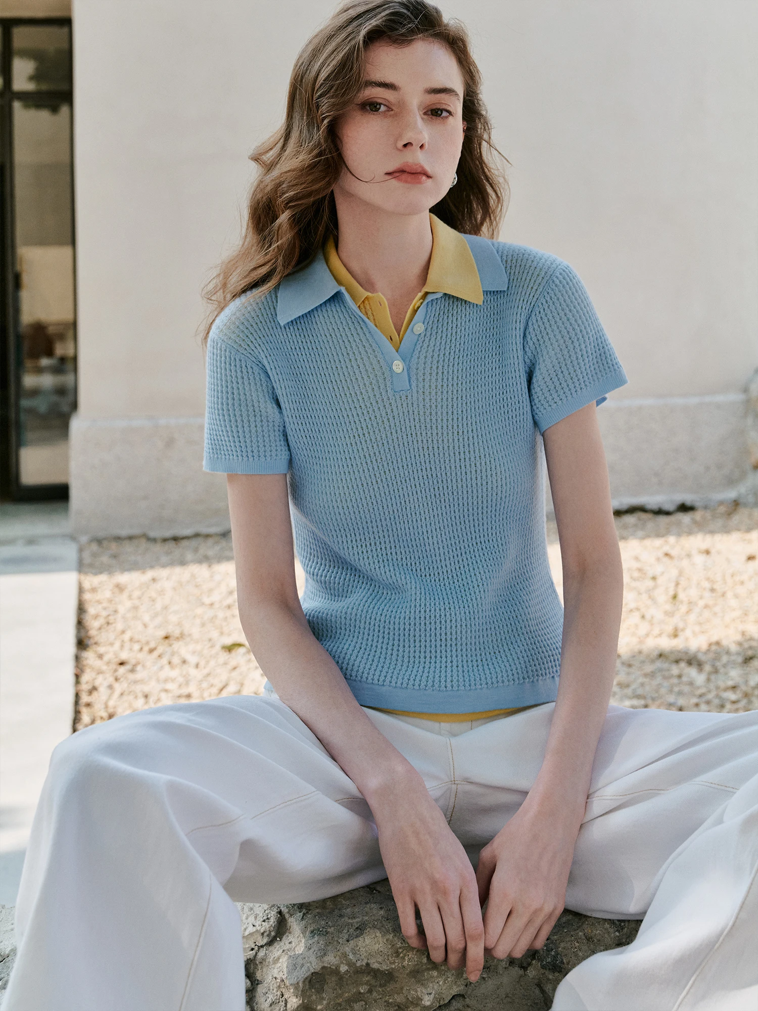 

Женская трикотажная футболка fini e Fine Spun из кашемира с коротким рукавом, облегающая, дышащая, комфортная, весенняя мода