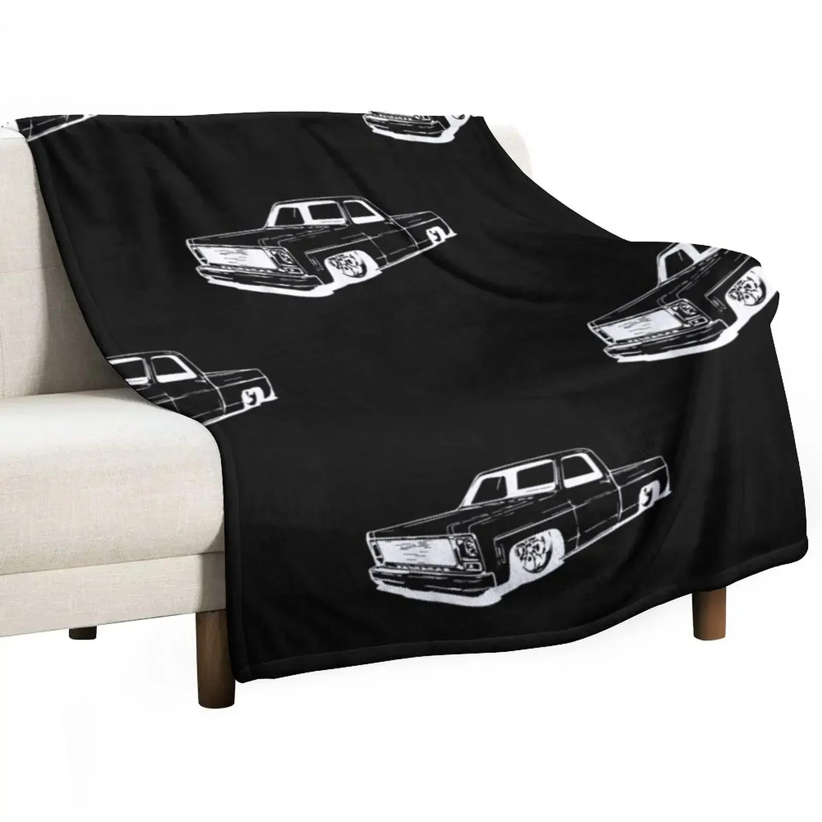 Vintage 73 87 Mini C10 Truck Slammed Throw Blanket Blankets For Bed For Baby Loose Blankets For Baby Blankets