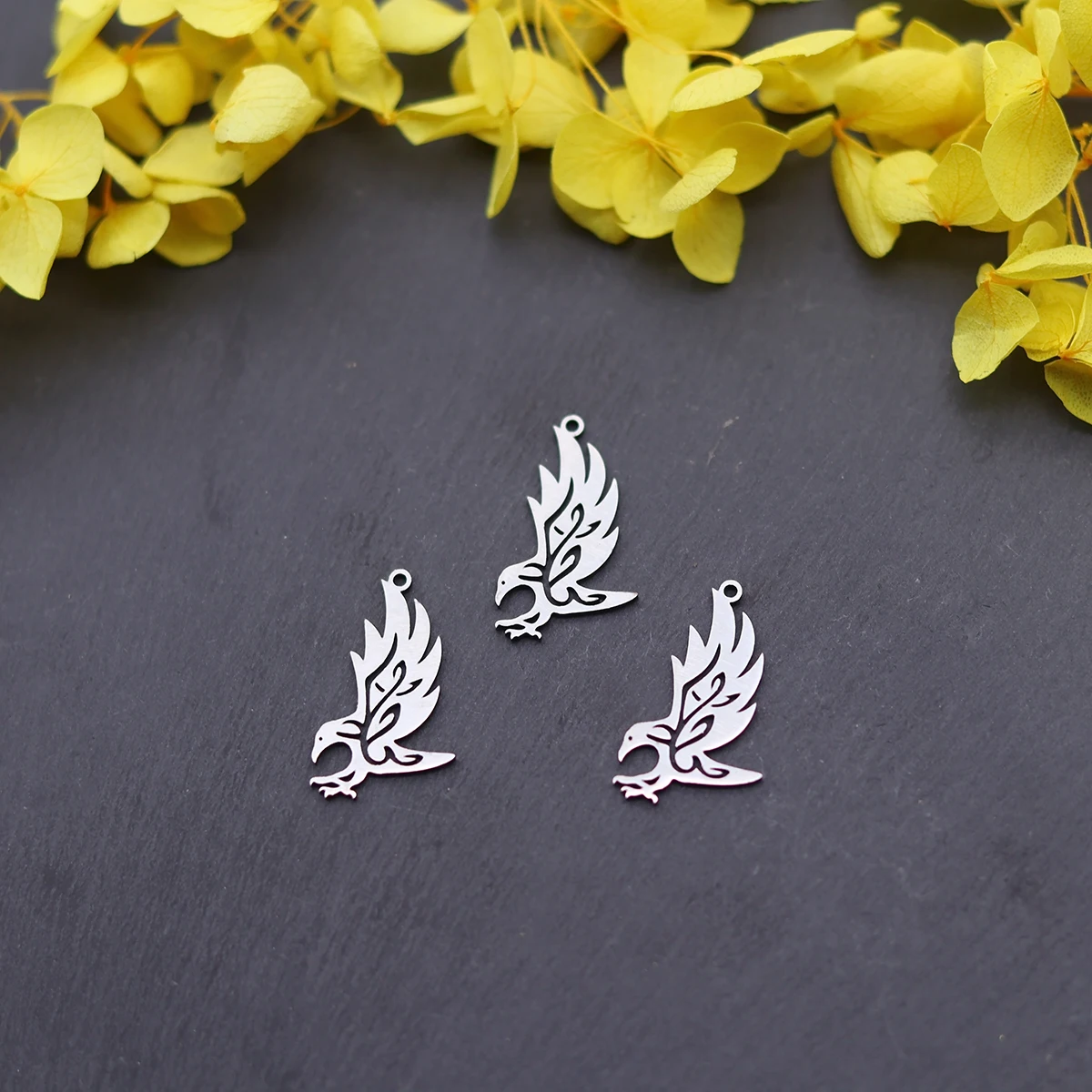 Pendentif aigle créatif en acier inoxydable, 3 pièces, pour collier Hip Hop rétro tendance pour hommes, breloque Unique en oiseau sauvage, fabrication de bijoux, cadeau