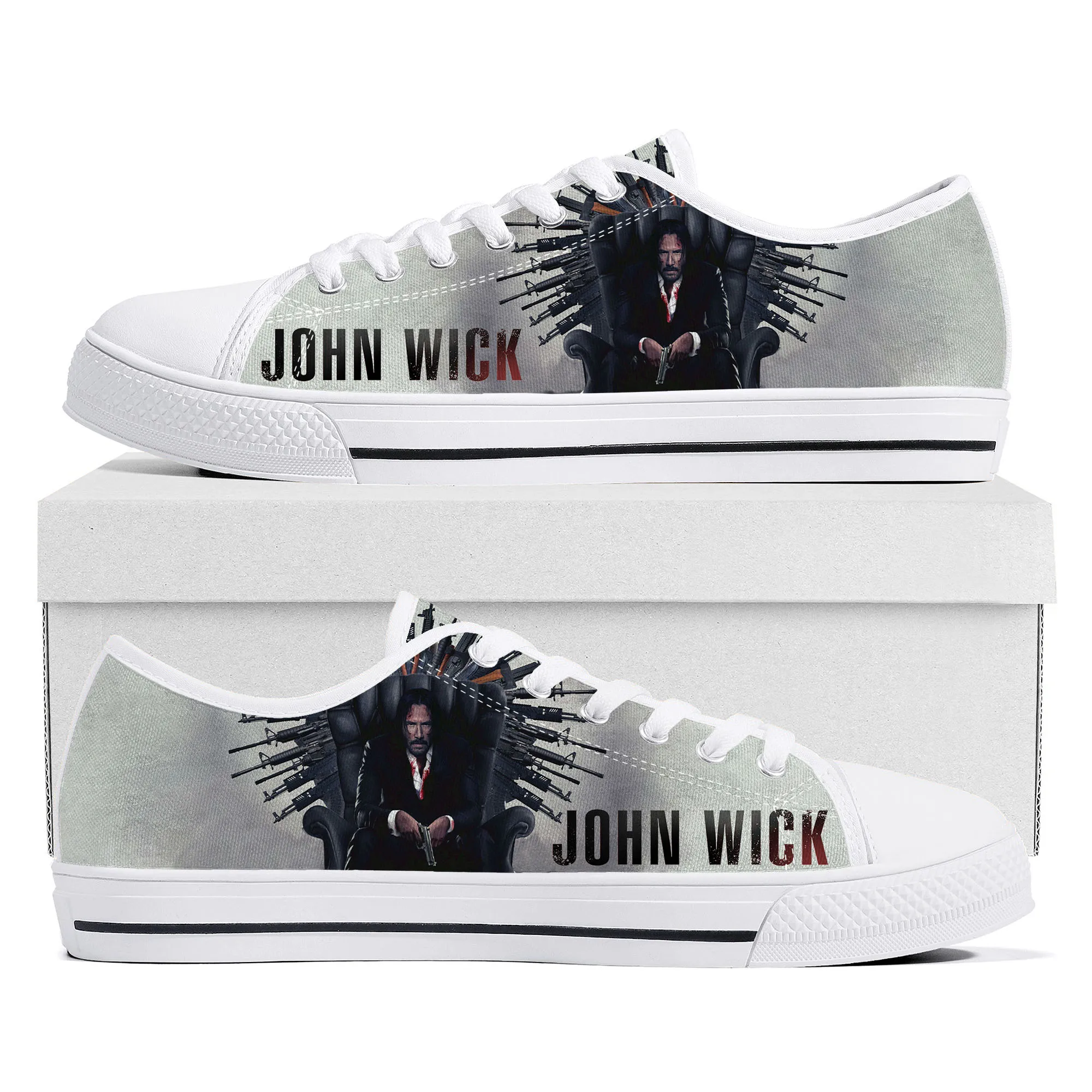 John Wick Keanu Reeves Low Top Sneakers Mens Womens Teenager Canvas High Quality Sneaker Casual Custom Made Shoes Customize Shoe